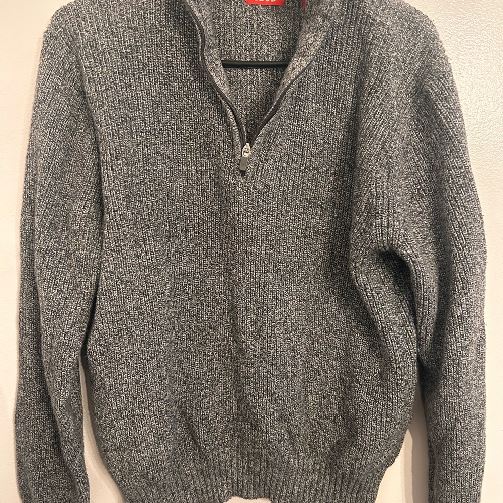 Izod Men's Charcoal Zip-Up Sweater